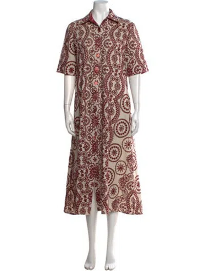 Pre-owned Evi Grintela Paisley Print Long Dress In Neutrals