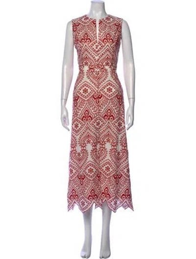 Pre-owned Evi Grintela Patterned Midi Length Dress In Multicolor