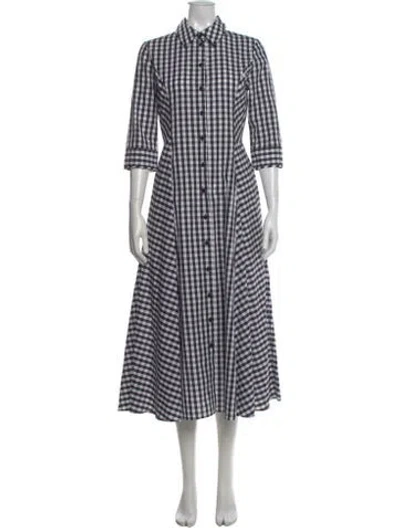 Pre-owned Evi Grintela Plaid Print Long Dress In Multi