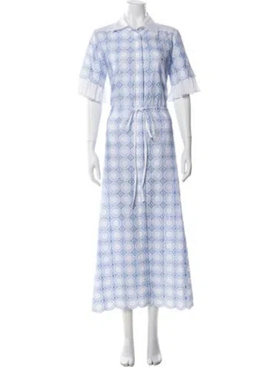 Pre-owned Evi Grintela Printed Long Dress In White