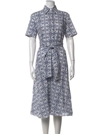 Pre-owned Evi Grintela Printed Midi Length Dress In Blue