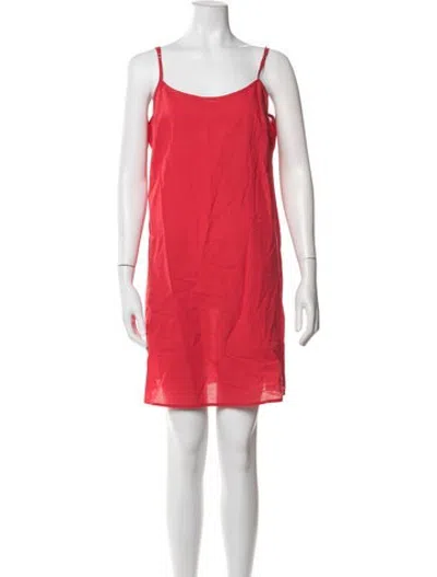 Pre-owned Evi Grintela Scoop Neck Mini Dress In Red