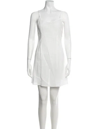 Pre-owned Evi Grintela Scoop Neck Mini Dress In White