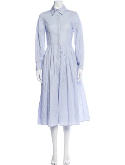 Pre-owned Evi Grintela Striped Long Dress In Blue