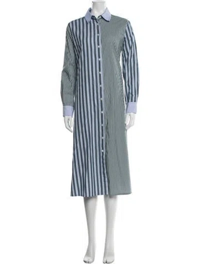 Pre-owned Evi Grintela Striped Long Dress In Blue
