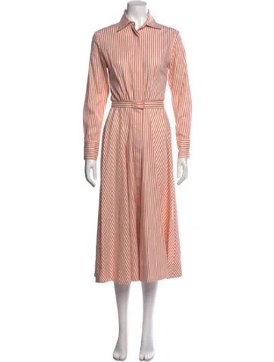Pre-owned Evi Grintela Striped Midi Length Dress In Pink