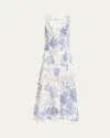 Evi Grintela Teresa Coral-print Linen Midi Dress In Teresa