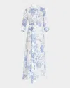 Evi Grintela Valerie Printed Linen Maxi Shirt Dress