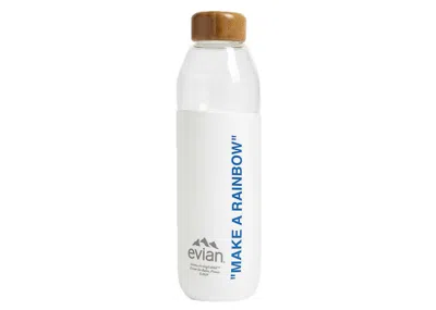 Pre-owned Evian By Virgil Abloh X Soma Make A Rainbow Refillable Glass Water Bottle In White/dark Blue