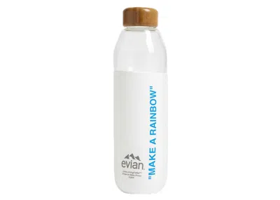 Pre-owned Evian By Virgil Abloh X Soma Make A Rainbow Refillable Glass Water Bottle In White/light Blue