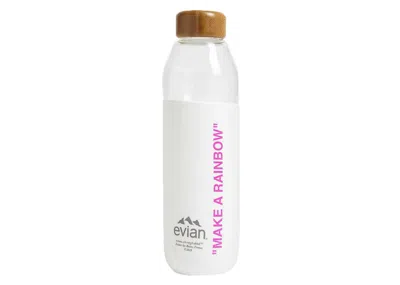 Pre-owned Evian By Virgil Abloh X Soma Make A Rainbow Refillable Glass Water Bottle In White/pink