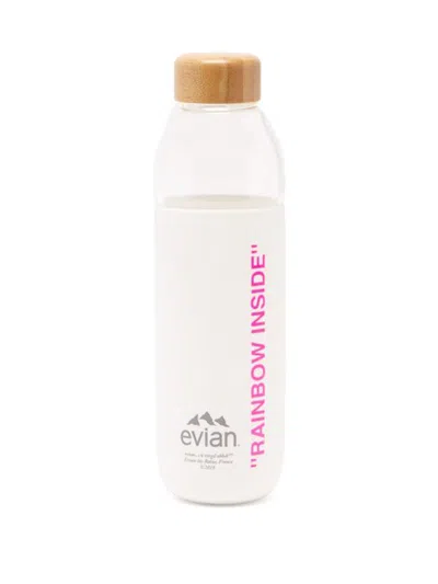 Pre-owned Evian By Virgil Abloh X Soma Rainbow Inside Refillable Glass Water Bottle In White/pink In Multi