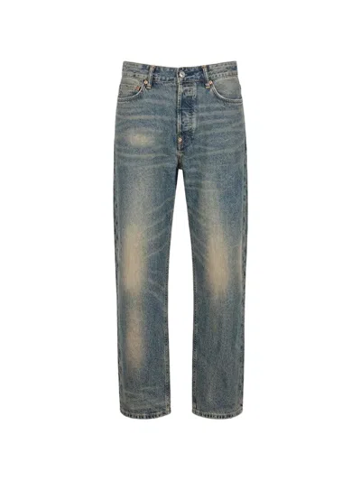 Evisu Abstract-wash Jeans In Blue