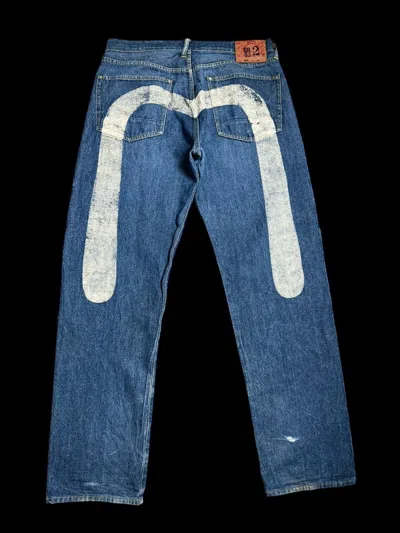 Pre-owned Evisu Big Logo Selvedge Jeans (34) In Denim