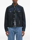 Evisu Buttoned Graphic Jacket In Black