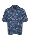 Evisu Monogram Denim Shirt In Blue