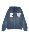 Evisu Cotton Zip-up Hoodie In Blue