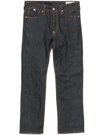Evisu Crane-embroidery Daicock Jeans In Blue