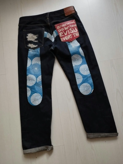 Pre-owned Evisu Daicock Japanese Denim Brand 36x34 Selvedge Jeans In Indigo