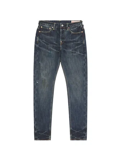 Evisu Daicock Print Jeans In Blue