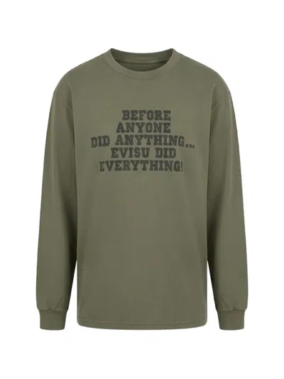 Evisu Daicock-print Long-sleeved T-shirt In Green