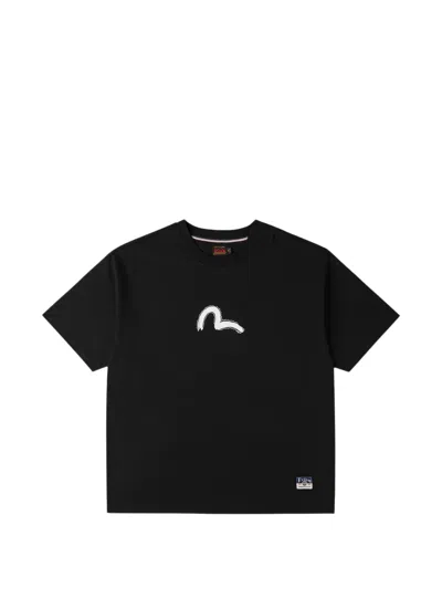 Evisu Daicock-print T-shirt In Black