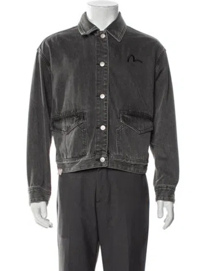 Pre-owned Evisu Denim Jacket In Gray