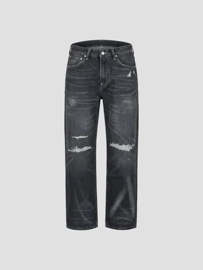Evisu Distressed 5-pocket Jeans In Blue