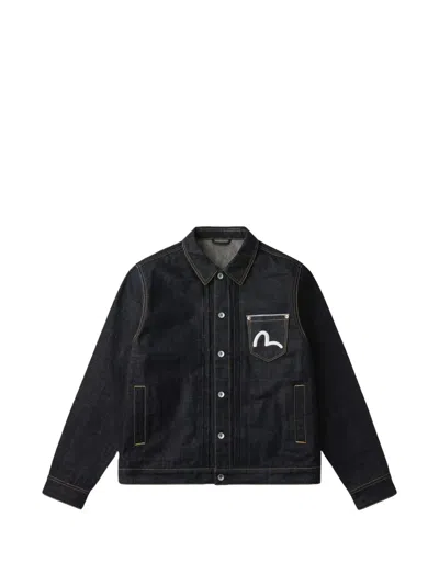 Evisu Dragon-embroidered Denim Jacket In Blue