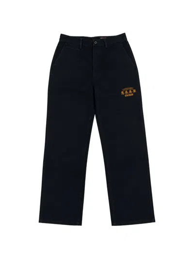 Evisu Ebisu & Seagull Logo-embroidered Straight-leg Jeans In Black