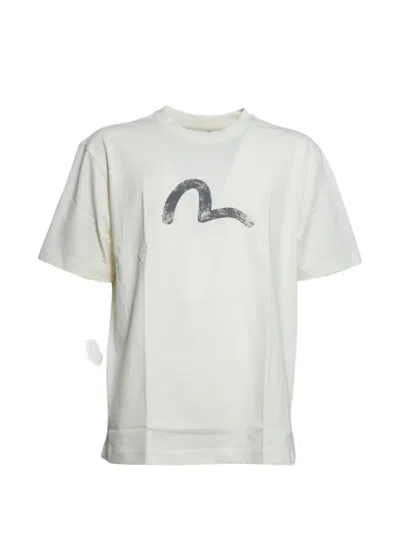 Evisu Ebisu & Seagull-print T-shirt In White