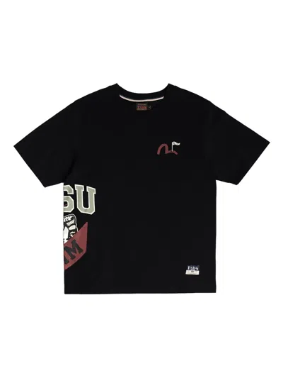 Evisu Godhead Golfing Print T-shirt In Black