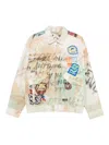 Evisu Graffiti-print Zip-up Jacket In Multi