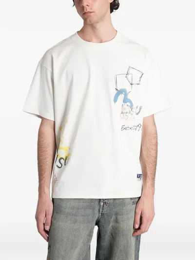Evisu Graffiti-print T-shirt In White
