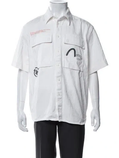 Pre-owned Evisu Graphic Print Short Sleeve Shirt In White