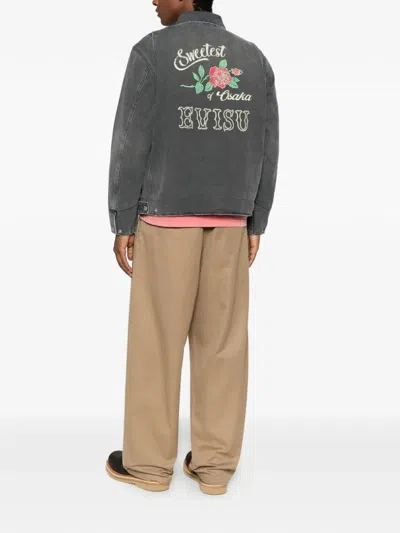 Evisu Graphic-print Jacket In Blue