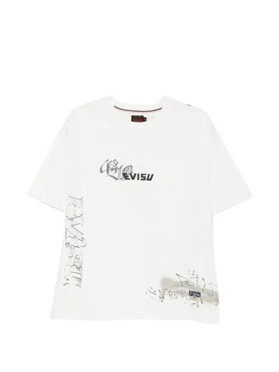 Evisu Graphic-print Logo-patch T-shirt In White