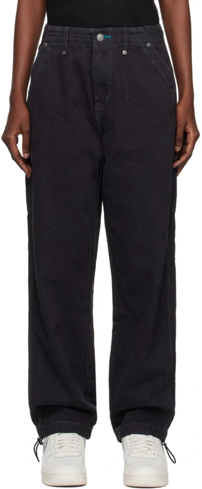 Evisu Gray Embossed Cargo Pants In Charcoal