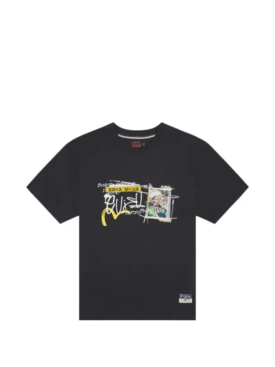 Evisu Handwriting-print T-shirt In Black
