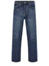 Evisu Jeans In Dark Denim Cotton Blend In Blu Jeans