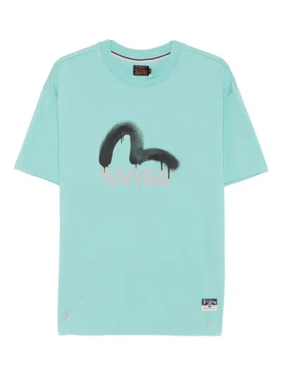 Evisu Logo-print T-shirt In Blue