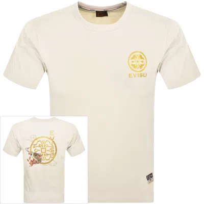 Evisu Logo T Shirt Cream