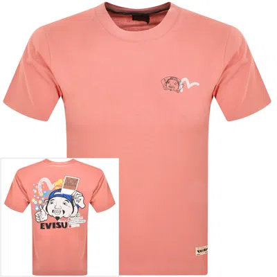 Evisu Logo T Shirt Pink