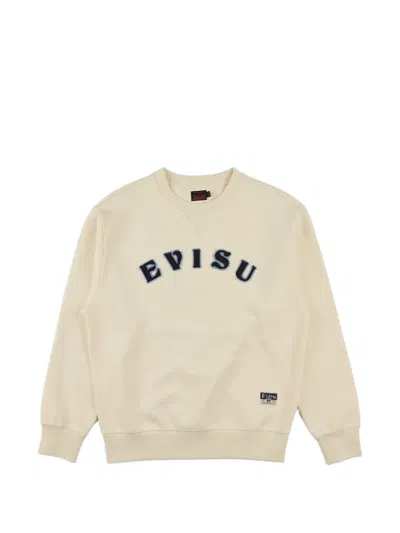 Evisu Logo-appliqué Sweatshirt In Neutral