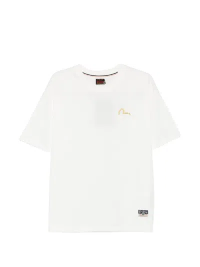 Evisu Logo-embroidered T-shirt In White