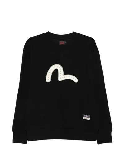 Evisu Logo-patch Sweatshirt In Black