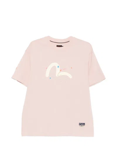 Evisu Logo-patch T-shirt In Pink