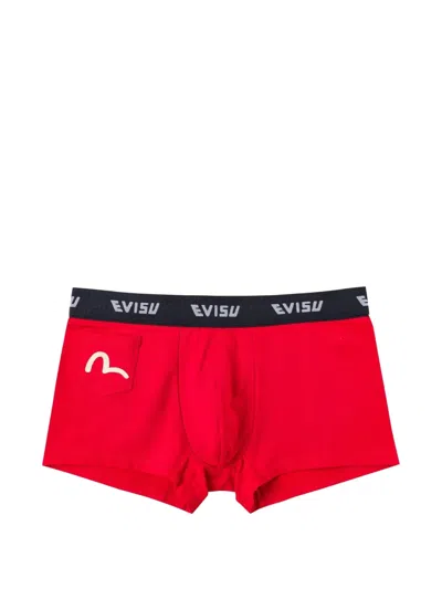 Evisu Logo-print Boxers In Red
