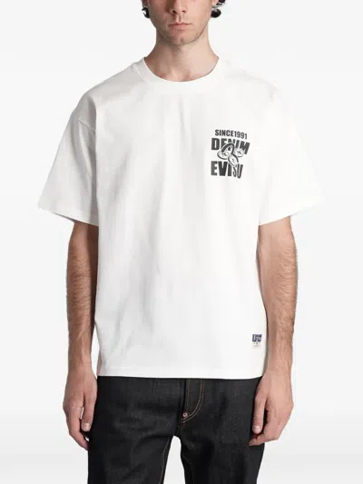 Evisu Logo-print Seagull T-shirt In White