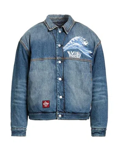 Evisu Man Denim Outerwear Blue Size Xl Cotton